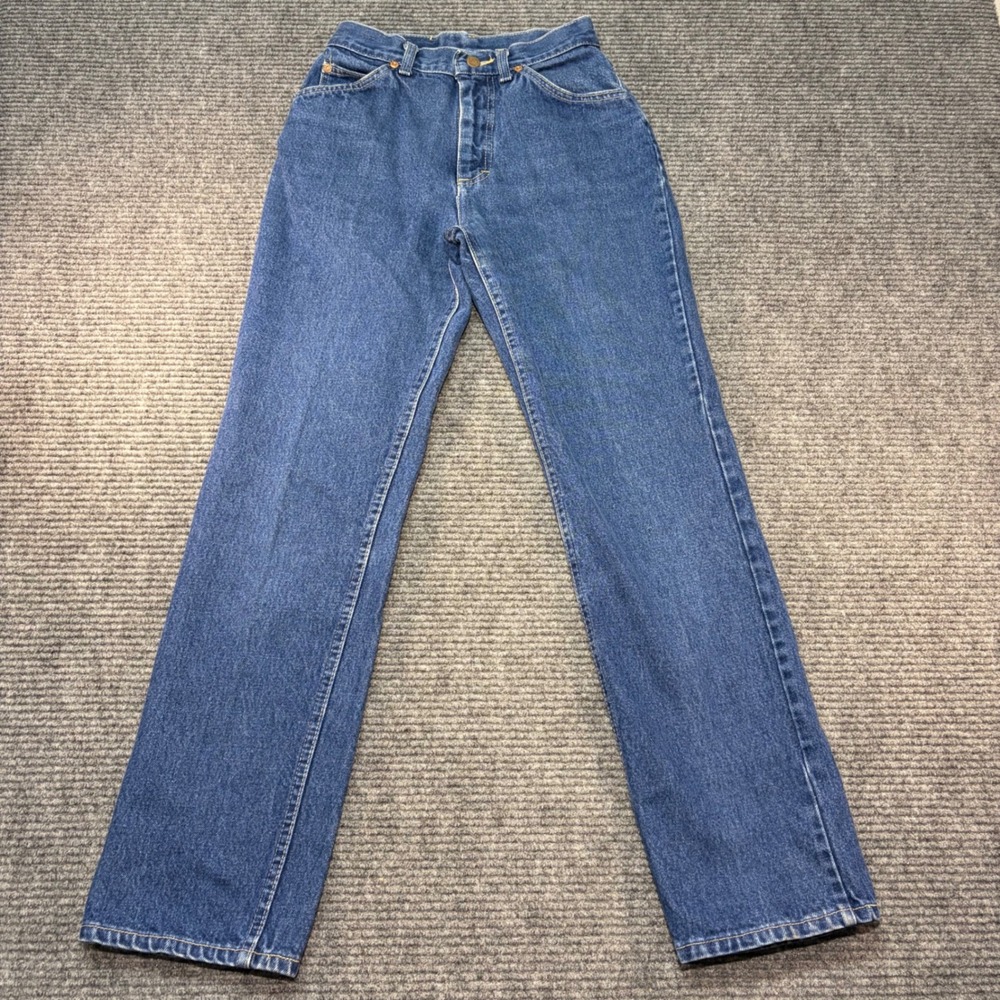 Vintage Lee Jeans Womens 8P High Waisted Straight Leg Medium Wash Denim USA Made
